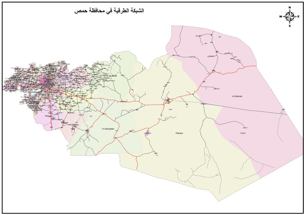 مخطط الطرق في محافظة حمص