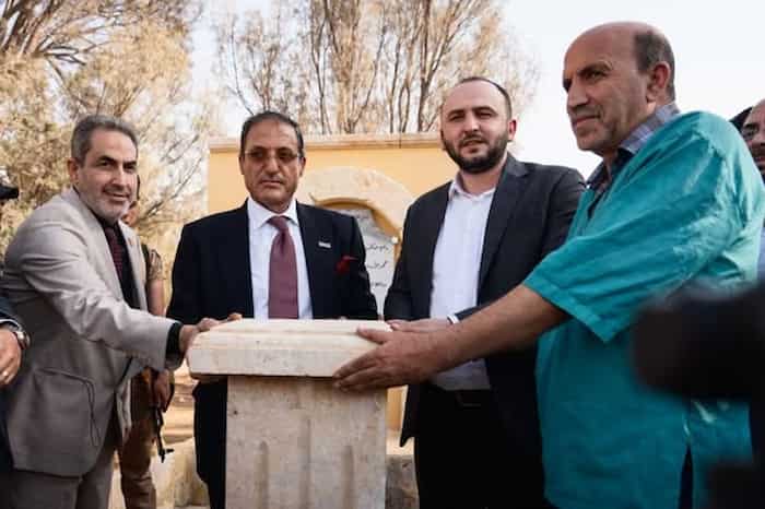 محافظ حمص يضع حجر الأساس لإعادة تأهيل مشفى تدمر الوطني1